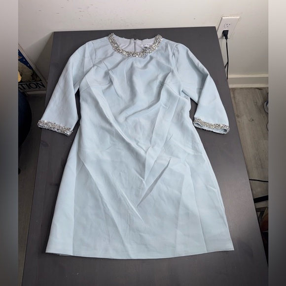 Mac Duggal Light Blue Embellished Midi Dress - Picture 5 of 10